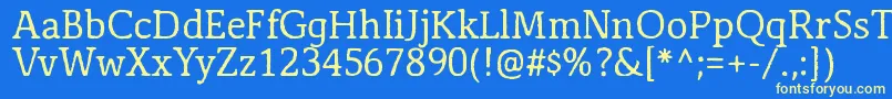 フォントAntihistory – 黄色の文字、青い背景