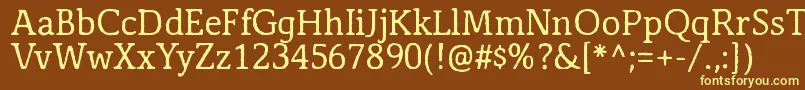 Czcionka Antihistory – żółte czcionki na brązowym tle