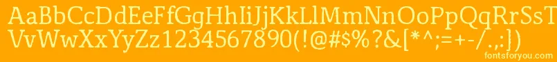 フォントAntihistory – オレンジの背景に黄色の文字