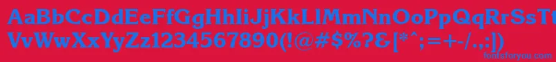 Korinna.KzBold Font – Blue Fonts on Red Background