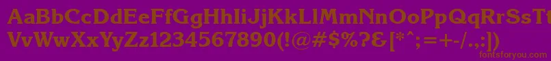 Korinna.KzBold Font – Brown Fonts on Purple Background