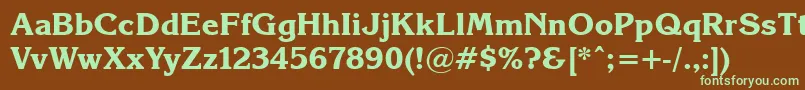 Korinna.KzBold Font – Green Fonts on Brown Background