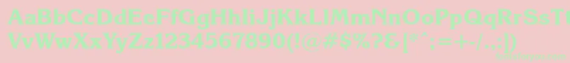 Fonte Korinna.KzBold – fontes verdes em um fundo rosa