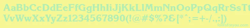 Police Korinna.KzBold – polices vertes sur fond jaune