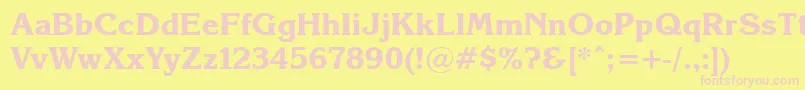フォントKorinna.KzBold – ピンクのフォント、黄色の背景