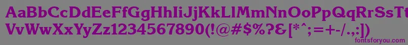 Korinna.KzBold-fontti – violetit fontit harmaalla taustalla