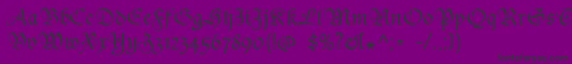 Шрифт SanasoftGothic.Kz – чёрные шрифты на фиолетовом фоне