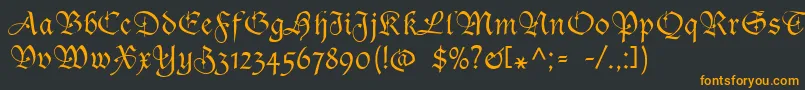 SanasoftGothic.Kz Font – Orange Fonts on Black Background