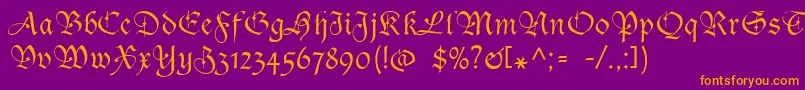 SanasoftGothic.Kz Font – Orange Fonts on Purple Background