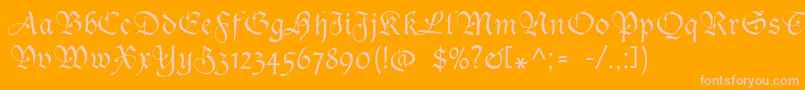 SanasoftGothic.Kz-Schriftart – Rosa Schriften auf orangefarbenem Hintergrund