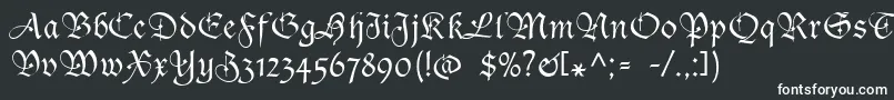 SanasoftGothic.Kz-Schriftart – Weiße Schriften auf schwarzem Hintergrund