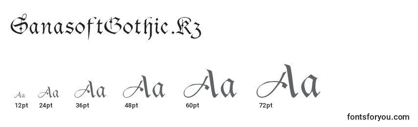 SanasoftGothic.Kz Font Sizes