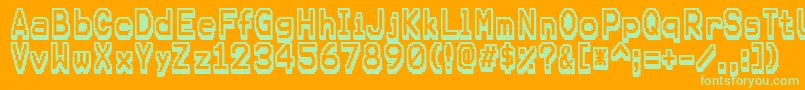 Karma Font – Green Fonts on Orange Background