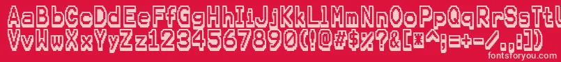 Karma Font – Pink Fonts on Red Background
