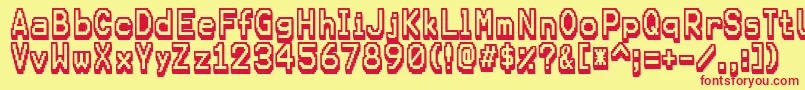 Karma Font – Red Fonts on Yellow Background