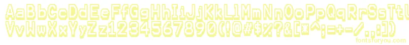 Karma-Schriftart – Gelbe Schriften auf weißem Hintergrund
