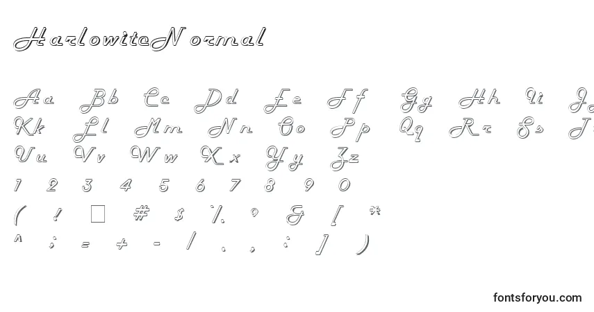 A fonte HarlowitcNormal – alfabeto, números, caracteres especiais