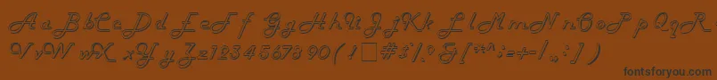 HarlowitcNormal-fontti – mustat fontit ruskealla taustalla