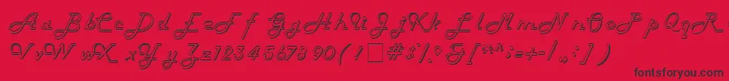 HarlowitcNormal-fontti – mustat fontit punaisella taustalla