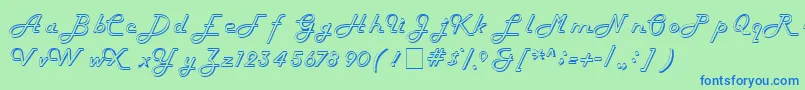 Шрифт HarlowitcNormal – синие шрифты на зелёном фоне