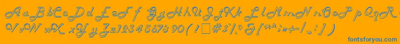 HarlowitcNormal-fontti – siniset fontit oranssilla taustalla