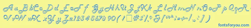 HarlowitcNormal Font – Blue Fonts on Yellow Background