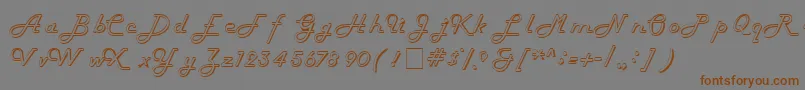 HarlowitcNormal-fontti – ruskeat fontit harmaalla taustalla