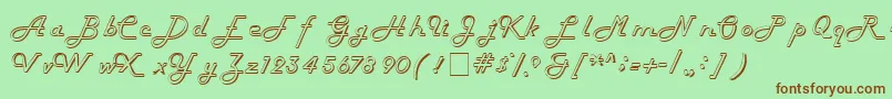 Шрифт HarlowitcNormal – коричневые шрифты на зелёном фоне