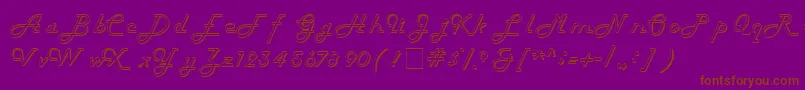 HarlowitcNormal-fontti – ruskeat fontit violetilla taustalla
