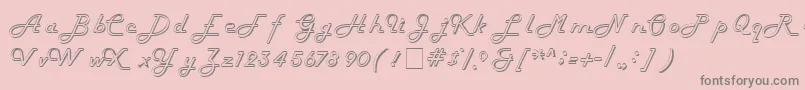 HarlowitcNormal-fontti – harmaat kirjasimet vaaleanpunaisella taustalla