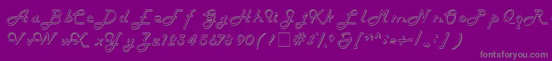 HarlowitcNormal-fontti – harmaat kirjasimet violetilla taustalla