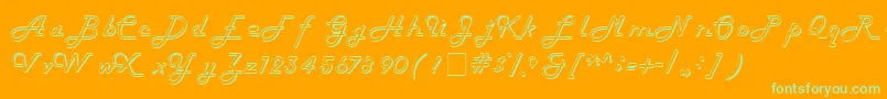 HarlowitcNormal Font – Green Fonts on Orange Background