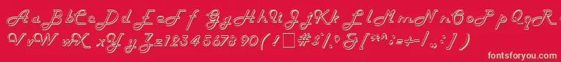 フォントHarlowitcNormal – 赤い背景に緑の文字