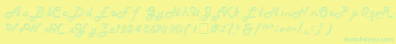 HarlowitcNormal Font – Green Fonts on Yellow Background
