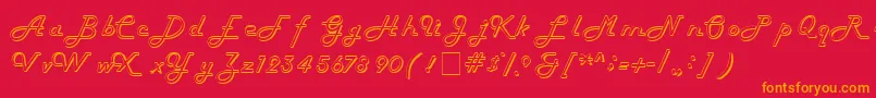 フォントHarlowitcNormal – 赤い背景にオレンジの文字