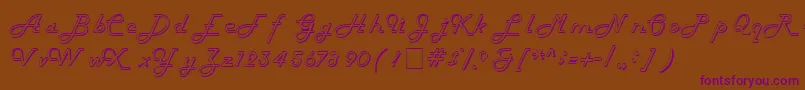 HarlowitcNormal-fontti – violetit fontit ruskealla taustalla
