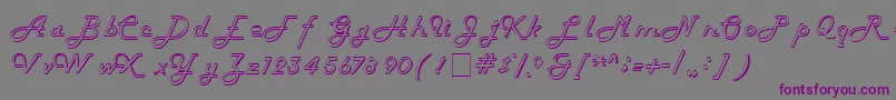 HarlowitcNormal-fontti – violetit fontit harmaalla taustalla