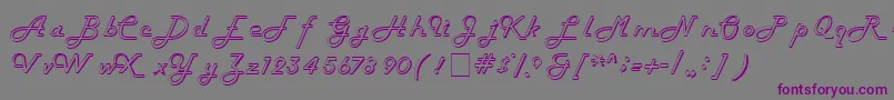 フォントHarlowitcNormal – 紫色のフォント、灰色の背景