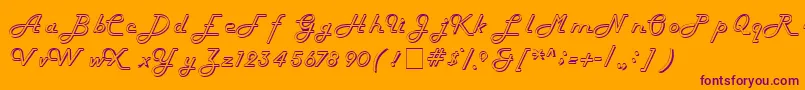 HarlowitcNormal-Schriftart – Violette Schriften auf orangefarbenem Hintergrund