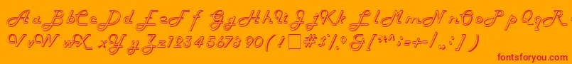 フォントHarlowitcNormal – オレンジの背景に赤い文字