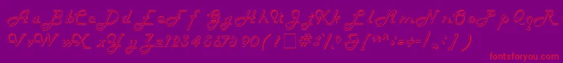 HarlowitcNormal-fontti – punaiset fontit violetilla taustalla