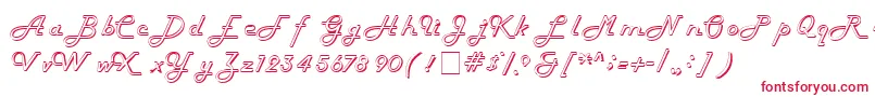HarlowitcNormal-fontti – punaiset fontit valkoisella taustalla