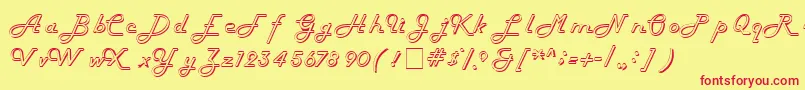 HarlowitcNormal Font – Red Fonts on Yellow Background
