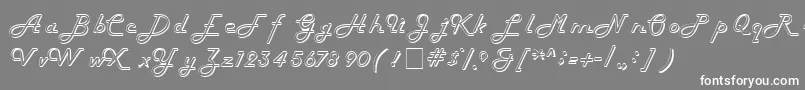 HarlowitcNormal-fontti – valkoiset fontit harmaalla taustalla