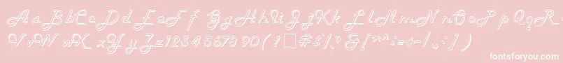 フォントHarlowitcNormal – ピンクの背景に白い文字