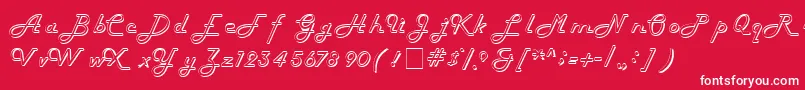 フォントHarlowitcNormal – 赤い背景に白い文字