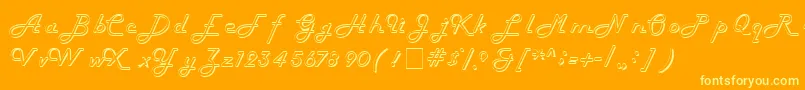 フォントHarlowitcNormal – オレンジの背景に黄色の文字