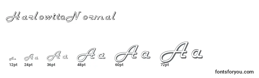 HarlowitcNormal Font Sizes