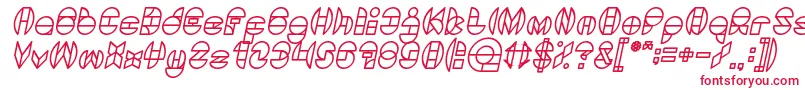 フォントDragonFlyItalic – 白い背景に赤い文字