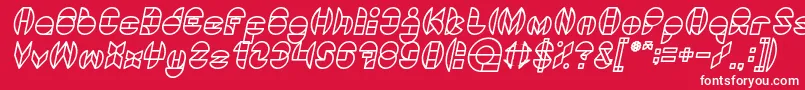フォントDragonFlyItalic – 赤い背景に白い文字